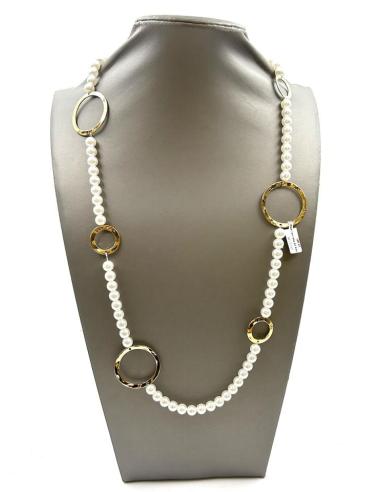 COLLARES DE PERLAS LARGOS CON DETALLES EN DORADO IDEAL FONDO DE ARMARIO