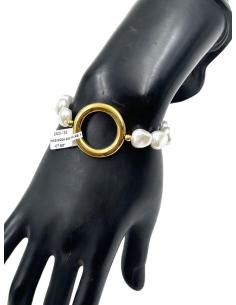 PULSERAS MODA CON PERLAS Y DETALLE DE ARO DORADO 2