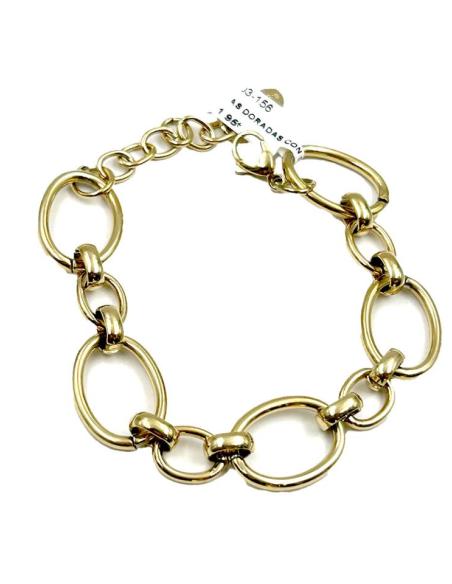 PULSERAS DORADAS CON DISEÑO BONITO DE ESLABON PARA FIESTA Y BODA