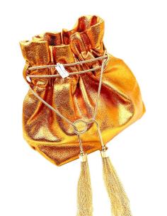 BOLSOS DE FIESTA NARANJAS LIMOSNERAS METALIZADAS PARA BODAS Y EVENTOS