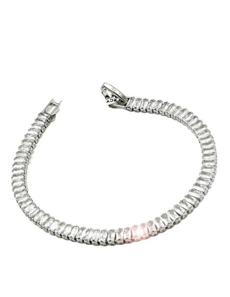 PULSERAS PLATEADAS DE FIESTA CON CIRCONITAS PARA BODAS