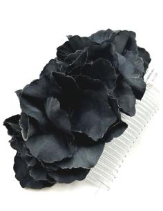 PEINETAS NEGRAS PARA BODAS CON FLORES BONITAS