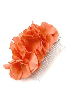 PEINETAS CORALES PARA BODAS CON FLORES BONITAS