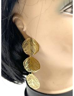 PENDIENTES DE FIESTA LARGOS DORADOS PARA BODAS Y EVENTOS 2