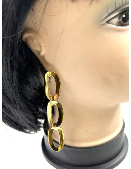 PENDIENTES LARGOS DE FIESTA DORADOS PARA NOCHE