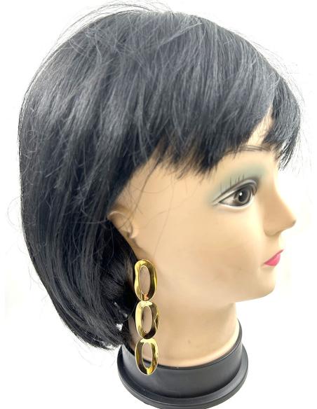 PENDIENTES LARGOS DE FIESTA DORADOS PARA NOCHE