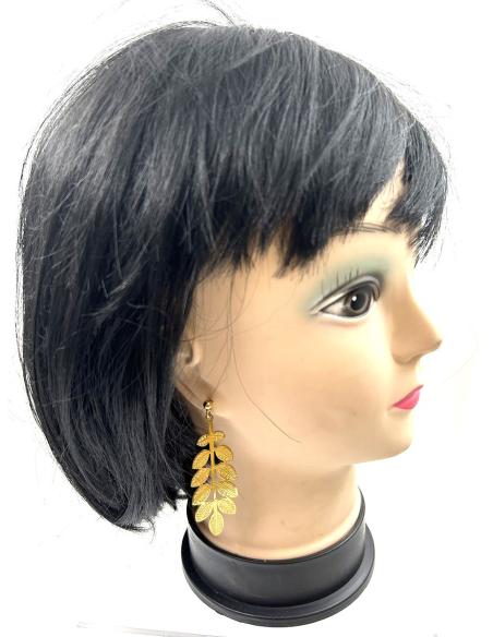 PENDIENTES LARGOS DORADOS DE HOJITAS PARA BODAS