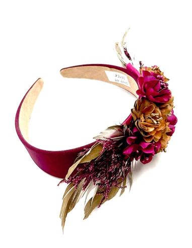 TOCADOS BUGAMBILIAS DIADEMAS DE FLORES Y PLUMAS PARA BODAS