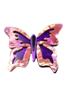 BROCHES FUCSIAS Y MORADOS DE MUJER BONITA MARIPOSA