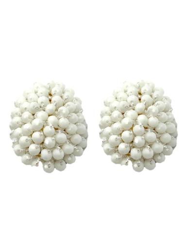 PENDIENTES DE CLIP BLANCOS DE FIESTA DIA Y NOCHE