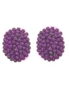 PENDIENTES DE CLIP MORAOS DE FIESTA DIA Y NOCHE TONO MALVA
