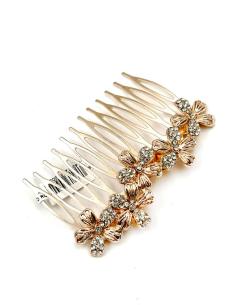 PEINETAS ONLINE ORO ROSA CON CRISTAL FIESTA PARA BODAS Y EVENTOS