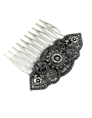 PEINAS MUJER DE FIESTA Y BODA EN PLATEADO ESTILO VINTAGE