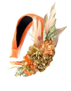 Imagen del producto TOCADOS BODA NARANJAS DIADEMAS FLORES Y PLUMAS