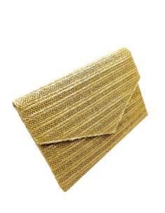 BOLSOS DORADOS DE FIESTA CARTERA RAFIA INVITADAS DE BODAS Y EVENTOS