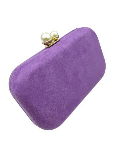 BOLSOS FIESTA MORADOS CLARO O LILAS PARA BODAS Y BAUTIZOS CON CIERRE PERLAS