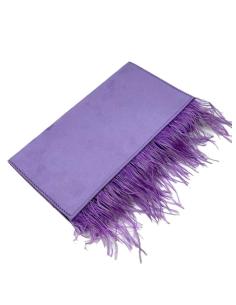 BOLSOS LILAS CARTERA CON PLUMAS MUY ELEGANTES PARA BODAS Y BAUTIZOS