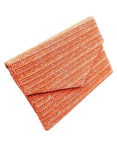 BOLSOS NARANJAS DE FIESTA CARTERA RAFIA BODAS Y EVENTOS