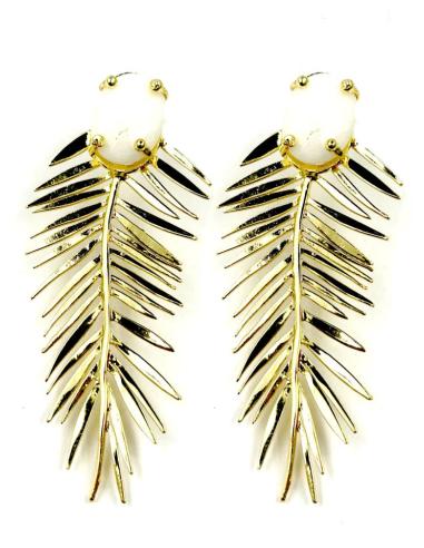 PENDIENTES LARGOS DORADOS Y BLANCOS DE INVITADAS DE BODAS