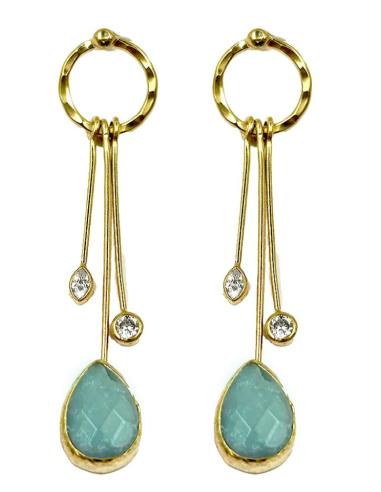PENDIENTES MUJER LARGOS DORADOS CON DISEÑO ACTUAL PARA BODAS