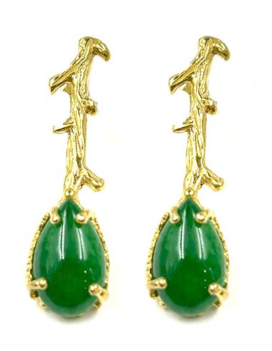 PENDIENTES VERDES JADE MUY ELEGANTES PARA BODAS Y BAUTIZOS