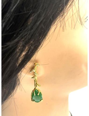 PENDIENTES VERDES JADE MUY ELEGANTES PARA BODAS Y BAUTIZOS