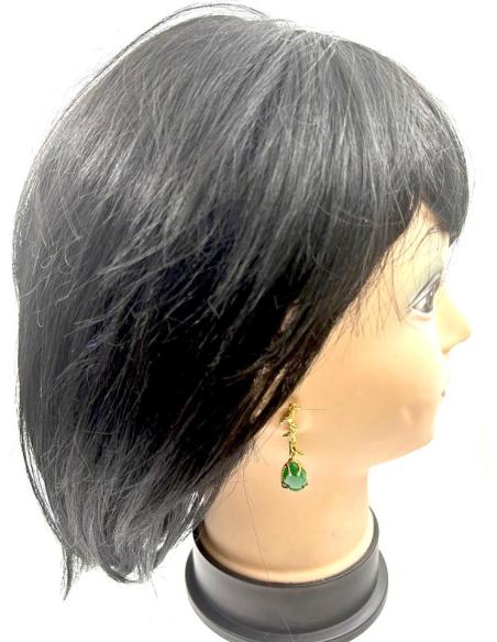 PENDIENTES VERDES JADE MUY ELEGANTES PARA BODAS Y BAUTIZOS