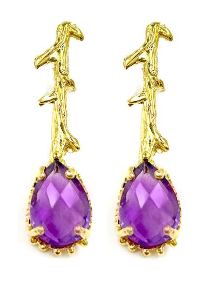PENDIENTES MORADOS MUY ELEGANTES PARA BODAS Y BAUTIZOS