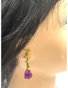 PENDIENTES MORADOS MUY ELEGANTES PARA BODAS Y BAUTIZOS 2