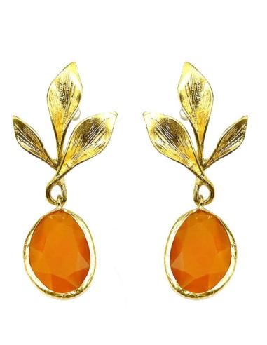 PENDIENTES NARANJAS Y DORADOS DE BODA Y COMUNION