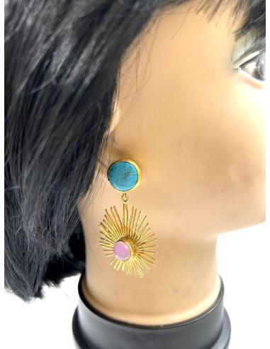 PENDIENTES MUJER DORADOS PARA BODAS Y EVENTOS