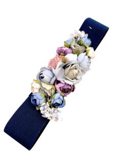CINTURONES FIESTA AZULES MARINO Y FLORES PARA BODA