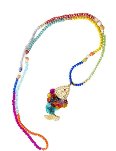 COLLARES LARGOS MULTICOLORES CON BONITO PECECILLO IDEALES PARA EL VERANO