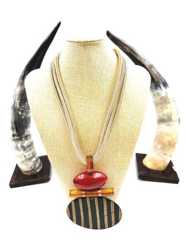 COLLARES MUJER DE CUERNO DE BUFALO AFRICANO ESTILO IBIZA