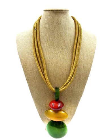 COLLARES AMARILLOS LARGOS DE CUERNO DE BUFALO AFRICANO