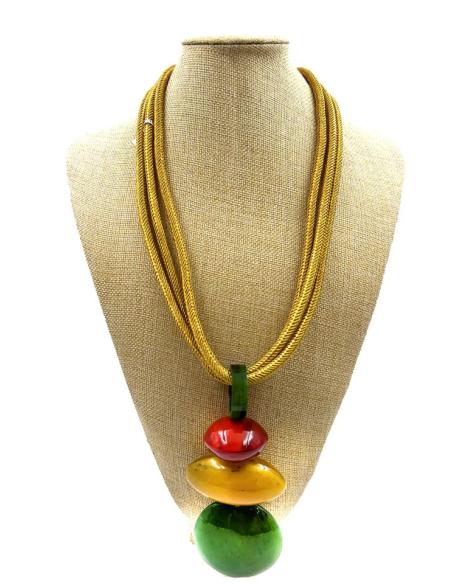 COLLARES AMARILLOS LARGOS DE CUERNO DE BUFALO AFRICANO