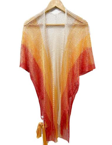 CHAL MUJER NARANJAS Y BEIGE DE MODA ESTILO IBIZA PARA EL VERANO