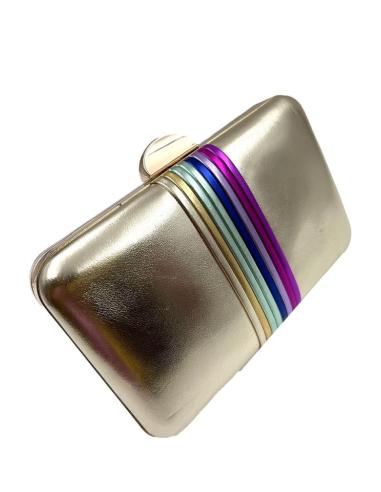 BOLSOS DORADOS DE FIESTA CON DETALLE BONITO EN MULTICOLOR