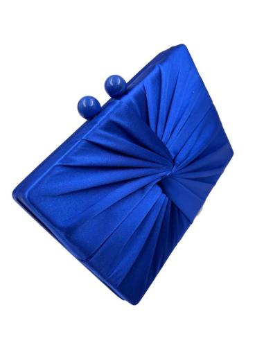 BOLSOS FIESTA AZULONES MUY ELEGANTES TEXTURA SEDA DETALLE DRAPEADO