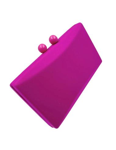 BOLSOS FUCSIAS CEREZA DE FIESTA CON CIERRE DOBLE BOLA EN EL MISMO COLOR