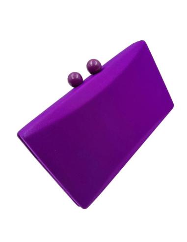 BOLSOS MORADOS PARA BODAS FIESTA Y EVENTOS CON CIERRE DOBLE BOLA