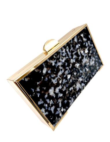 BOLSOS FIESTA ESTILO CAREY NEGROS Y GRISES DE BODA