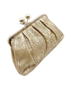 BOLSOS ORO VIEJO VINTAGE DE FIESTA TEXTURA RAFIA