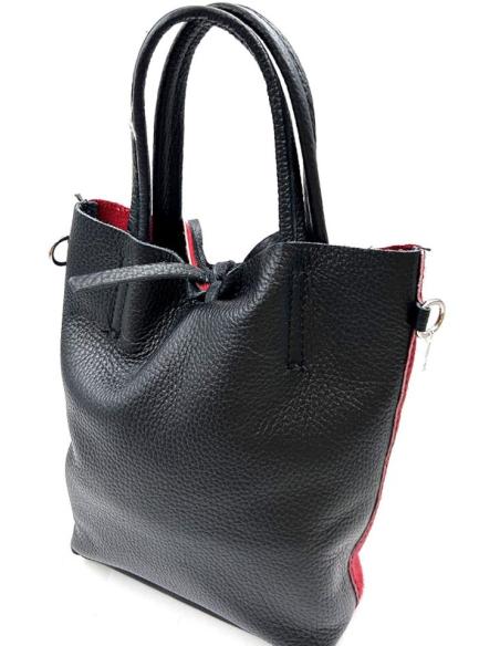 BOLSOS DE PIEL ROJOS Y NEGROS PELO POTRO Y ASA CORTA Y BANDOLERA