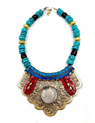COLLARES MUJER AZULES ESTILO BOHO Y TRIBAL QUEDA PRECIOSO Y ORIGINAL