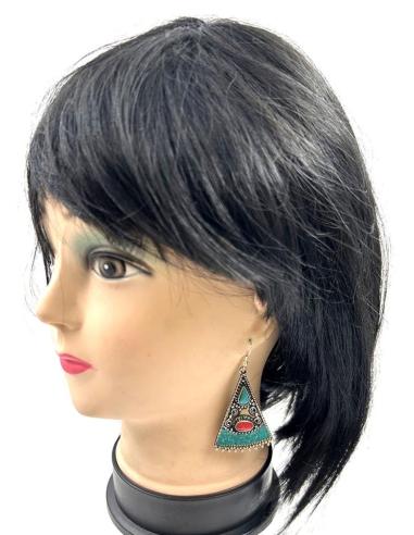 PENDIENTES PLATEADOS LARGOS DE MUJER ESTILO ETNICO