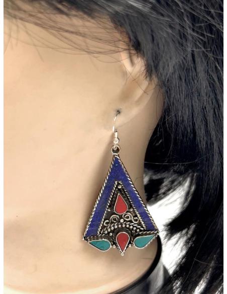PENDIENTES MUJER PLATEADOS LARGOS LOOK IBICENCO Y BOHEMIO