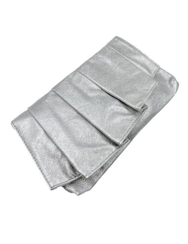 BOLSOS BODA DE FIESTA PLATEADOS CARTERA ORIGINAL CON VOLANTES
