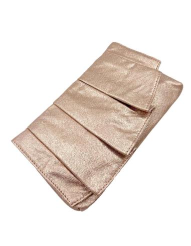 BOLSOS BODA DE FIESTA ORO ROSA CARTERA SOLAPA CON VOLANTES