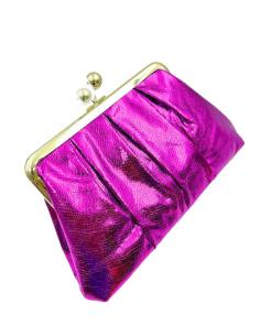 BOLSOS BODA MORADOS METALIZADOS CON CIERRE VINTAGE DORADO